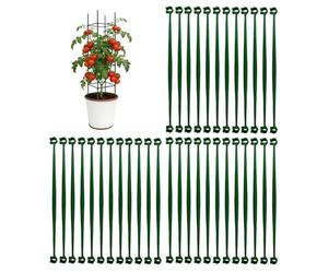Tomato Trellis - 36pcs Expandable Plant Support Clips & Poles | Tomato Plant Cage for Gardening, Vegetable Support, Cucumber, Bean, Pea, Pepper, Strawberry, Grape Vine Climbing