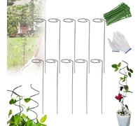 Tomato Twist Stake, Tomato Twist, Spiral Tomato Stakes, Climbing Plant Stake Tower Metal Garden Plant Supports Frame for Potted Plants Tomato Rose Vine (10Pcs Straight)