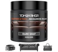 TOMBARINGR Kit Réparation Cuir Gris Foncé 250g - Baume Recoloration, Répare Rayures, Craquelures et Décolorations, Rénove Couleur Canapés, Sièges Auto, Chaussures, Sacs, Vestes - Cuir et Similicuir