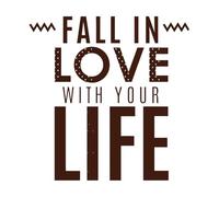 tombe amoureux de ta vie Stickers artistiques en vinyle 54.6x55.9cm Ne se décolle pas Café