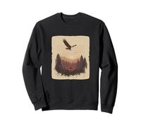 Tombe de forêt aux Couleurs américaines pour Les Amateurs d'aigles symboliques Sweatshirt