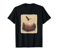 Tombe de forêt aux Couleurs américaines pour Les Amateurs d'aigles symboliques T-Shirt