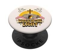 Tombe Vide de Dessin animé Vintage rétro Walk in The Light John 1:7 PopSockets PopGrip Adhésif