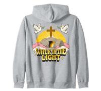 Tombe Vide de Dessin animé Vintage rétro Walk in The Light John 1:7 Sweat à Capuche