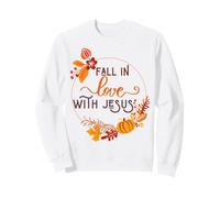 Tomber Amoureux de Jésus Automne Récolte Chrétienne Maman Papa Enfant Sweatshirt