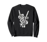 Tomber in Love Squelette Main Rock on Halloween Design Sweatshirt