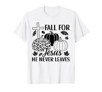 Tomber pour Jésus, il ne quitte jamais Halloween Thanksgiving T-Shirt