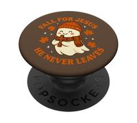Tombez Amoureux de Jésus, il ne quitte jamais, Joli Motif de fantôme d'automne PopSockets PopGrip Adhésif