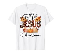 Tombez amoureux de Jésus, il ne quitte jamais la foi chrétienne automnale T-Shirt