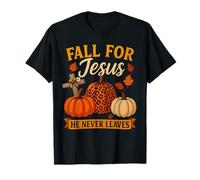 Tombez Amoureux de Jésus, il ne quitte jamais la Foi chrétienne, Croix, Citrouille T-Shirt