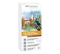 Tombow ABT-18P-3 Lot de 18 Feutres pinceau à 2 pointes, couleurs terre, étui