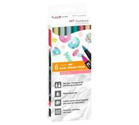 Tombow ABT-6C-4 Water-Based ABT Dual Brush Pen with Two Tips Candy Colours Pack