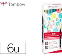 Tombow ABT-6C-4Tombow ABT Dual Brush Pen 6er-Set, couleurs Candy, emballage carton