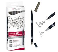 Tombow Feutres pinceau ABT à deux pointes – Nuances de gris – Lot de 6