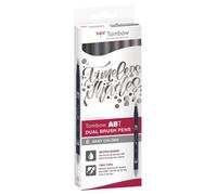 Tombow ABT-6C-6Tombow ABT Dual Brush Pen set de 6 crayons, couleurs grises, emballage carton