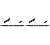Tombow ABT-N15-1P Feutre pinceau à deux pointes Noir (Lot de 2)