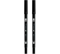 Tombow ABT-N15 Lot de 2 feutres à double pointe Noir