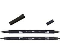Tombow Abt-n15-p2 "ABT" Double brosse Stylo - Noir (Lot de 2)