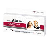 Tombow Abt Pro Marqueur 12 Pièce(S) Pointe De Ciseau À Bois/Brosse Multicolore