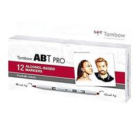 Tombow ABTP-12P-6, Marqueur à base d'alcool ABT PRO avec deux pointes, Couleurs : portrait, 12pcs