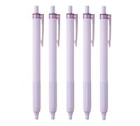 Tombow BC-MGLU95-5P Lot de 5 stylos à bille permanents Monograph Light 0,38 mm Encre noire Axe violet fumé