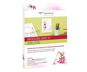 Tombow CANVAS-SET2 Set de toiles de Watercoloring, lettrages floraux