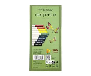 Tombow Coffret de 10 crayons de couleur IROJITEN, Volume 2, Couleurs vives I, mine à base de cire pour des transitions douces, cadeau parfait grâce à son coffret de haute qualité