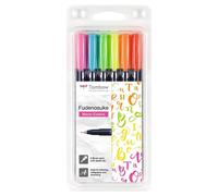 Tombow Crayon de calligraphie Fudenosuke Neon, set de 6 pièces