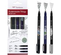 Tombow Crayon de calligraphie Fudenosuke Trilogy Set de 3 pièces