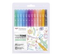 Tombow Etui De 12 Feutre Double Pointe "Twintone" Pastell Colours