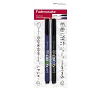 Tombow Feutre Dessin Et Calligraphie Pointe Brush Fudenosuke Pack Noir Souple Et Dure