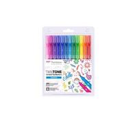 Tombow – Feutre double pointe Twintone Rainbow – Set de 12 – Noir G