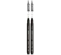 Tombow Fineliner MONO drawing pen, largeur de trait 01 (env. 0,25 mm), encre pigmentée, résistante à l'eau et à la lumière, pour les croquis, pour illustrer et dessiner, noir, WS-EFL-H-01 (Lot de 2)