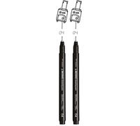 Tombow Fineliner MONO drawing pen, largeur de trait 04 (env. 0.40 mm), encre pigmentée, résistante à l'eau et à la lumière, pour les croquis, pour illustrer et dessiner, noir, WS-EFL-H-04 (Lot de 2)