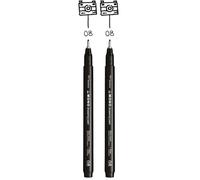 Tombow Fineliner MONO drawing pen, largeur de trait 08 (env. 0.60 mm), encre pigmentée, résistante à l'eau et à la lumière, pour les croquis, pour illustrer et dessiner, noir, WS-EFL-H-08 (Lot de 2)