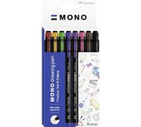 Tombow Fineliner MONO drawing pen Set de 8P - Feutre fineliner, stylo de dessin, encre pigmentée résistante à l’eau, pointe 0,3 mm, idéal pour croquis et dessins techniques [WS-EFL-8C]