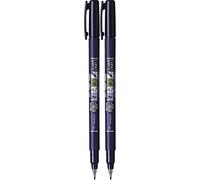 Tombow Fudenosuke Lot de 2 stylos à pointe dure Noir