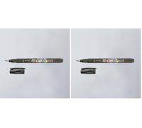 Tombow FUDENOSUKE Marqueur à base d'eau pointe élastique dure Noir (Lot de 2)