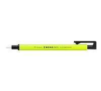 Tombow Gomme stylo Mono Zéro Néon pointe ronde jaune | Effacement précis, coque fine, rechargeable, matériau recyclé, mécanisme d'impression avec guide en métal pour artiste