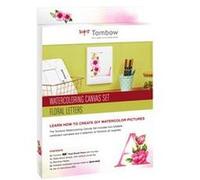 Tombow CANVAS-SET2 Set de toiles de Watercoloring, lettrages floraux