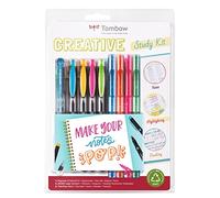 Tombow Kit “Creative Study” une prise note & organisation personnelle colorée et créative. Contient 4 surligneurs double pointe, feutres pointe 1 stylo-bille couleurs. Multicolore STUD-SET
