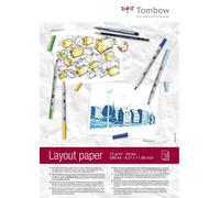Tombow Papier Layout PB-LAYOUT A4 blanc semi-transparent bloc 75 pages