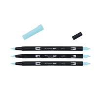 Tombow Lot De 3 Feutres Dessin Double Pointe Abt Dual Brush Pen 401 Bleu Eau De Source
