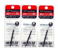 Tombow – Recharges pour stylo à bille – Encre noire 0,7 mm – Lot de 3