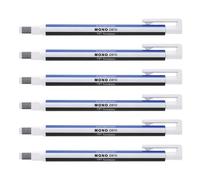 Tombow Lot De 6 Stylos Gomme Mono Zero Classique Pointe Rectangulaire 2,5 X 5mm Blanc/Bleu/Noir