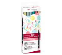 Tombow Stylos ABT ABT-6C-4 double pointe pinceau pour lettrage et bullet journal – Lot de 6