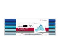 Tombow Marker ABT PRO à base d'alcool, set de 5 pièces Blue Colors