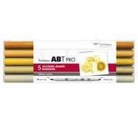 Tombow Marqueur à l'alcool ABT PRO Dual Brush 5P-5 couleurs jaunes (5)
