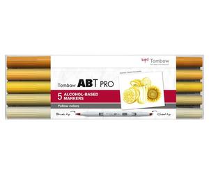 Tombow Marqueur à l'alcool ABT PRO Dual Brush 5P-5 couleurs jaunes (5)