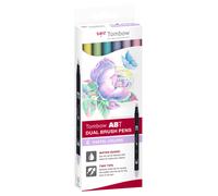 Tombow Feutres pinceau à double pointe ABT-6C-2 – Lot de 6 couleurs pastel